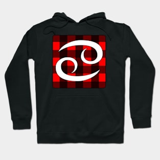 Cancer Zodiac Horoscope Buffalo Plaid Square Monogram Hoodie